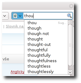 Použití vyhledávacího modulu slovníku ve Firefoxu